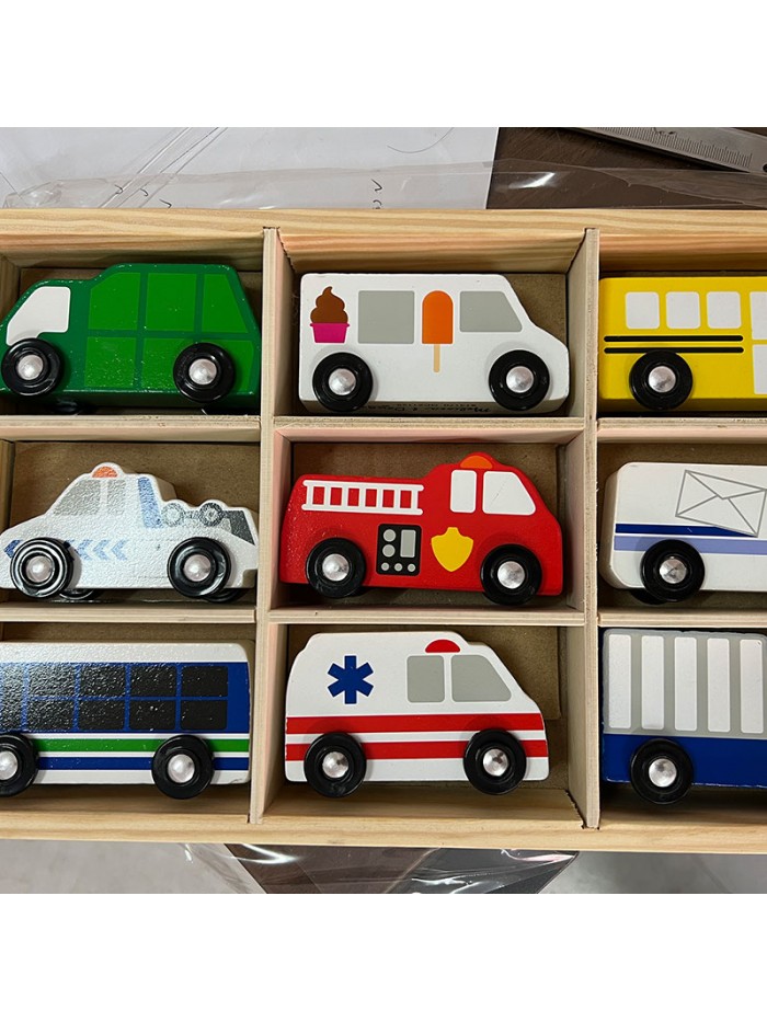 Color wooden car toys