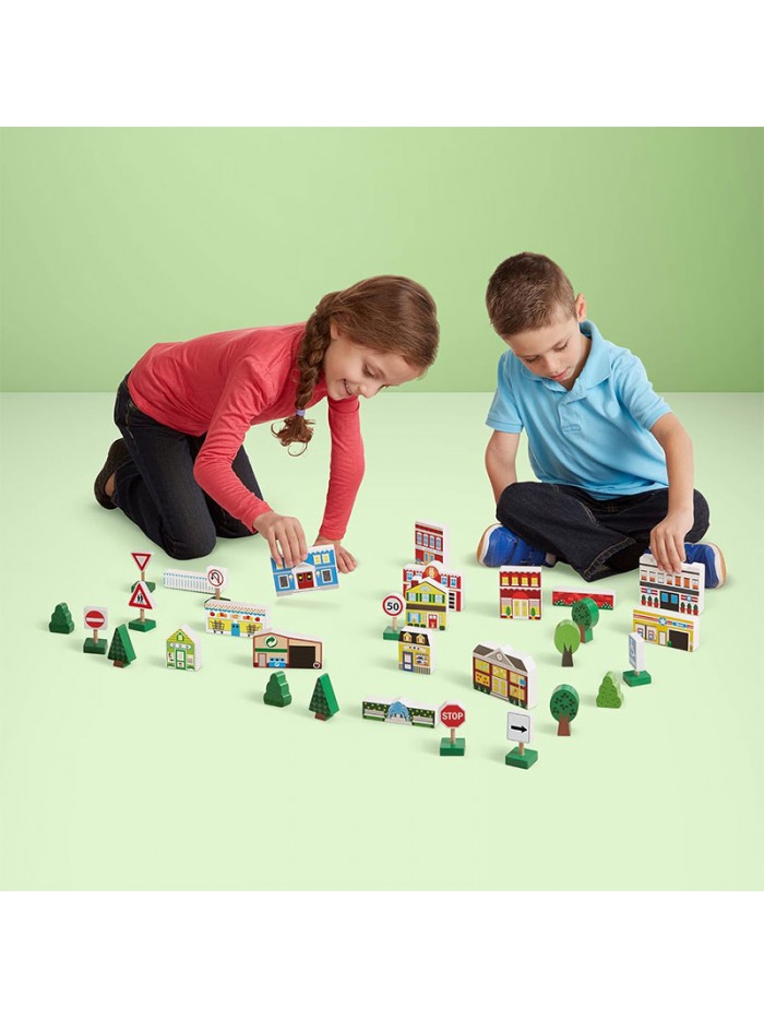 wooden train playset