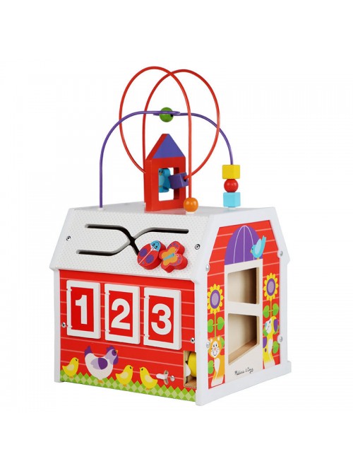 wooden activity cube