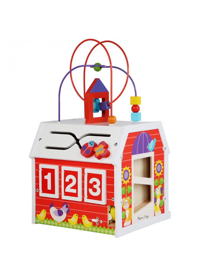 wooden activity cube